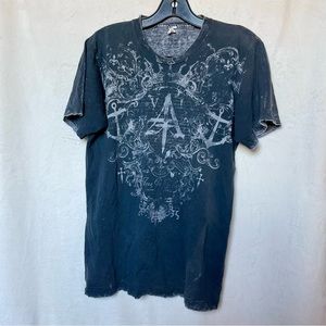 Y2k Grunge Grey Short Sleeve Tee Women’s Small